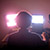 bright monitor in dark room icon.
