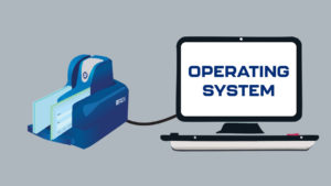 graphic of a scanner connected to a computer by a USB cable.